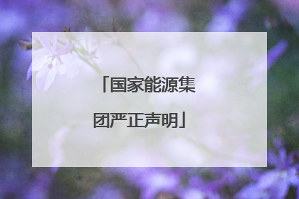 国家能源集团严正声明