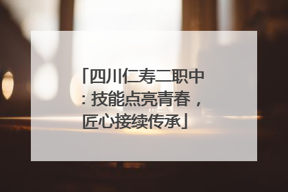 四川仁寿二职中：技能点亮青春，匠心接续传承