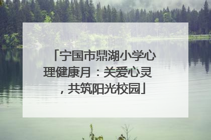宁国市鼎湖小学心理健康月：关爱心灵，共筑阳光校园