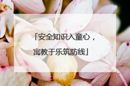 安全知识入童心，寓教于乐筑防线