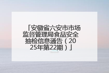 安徽省六安市市场监督管理局食品安全抽检信息通告（2025年第22期）