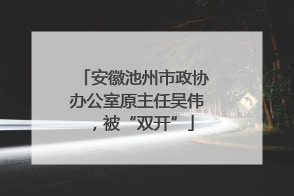 安徽池州市政协办公室原主任吴伟，被“双开”