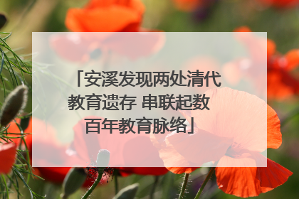 安溪发现两处清代教育遗存 串联起数百年教育脉络