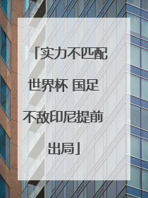 实力不匹配世界杯 国足不敌印尼提前出局