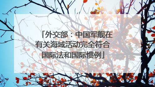 外交部：中国军舰在有关海域活动完全符合国际法和国际惯例