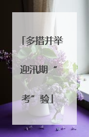 多措并举 迎汛期“考”验