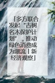 多方联合发起“古树名木保护计划”，推动绿色消费成为潮流丨新经济观察