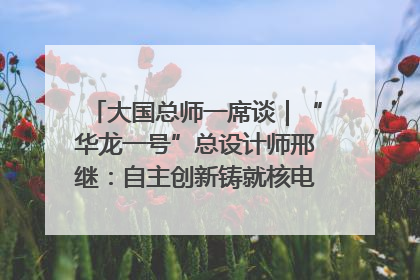 大国总师一席谈｜“华龙一号”总设计师邢继：自主创新铸就核电“国家名片”