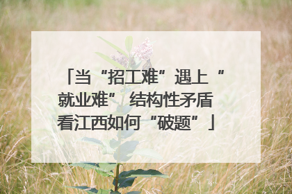当“招工难”遇上“就业难” 结构性矛盾看江西如何“破题”