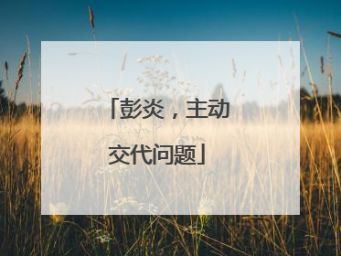 彭炎，主动交代问题