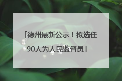 德州最新公示！拟选任90人为人民监督员