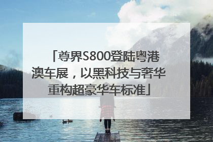 尊界S800登陆粤港澳车展，以黑科技与奢华重构超豪华车标准