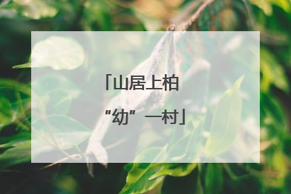 山居上柏 “幼”一村