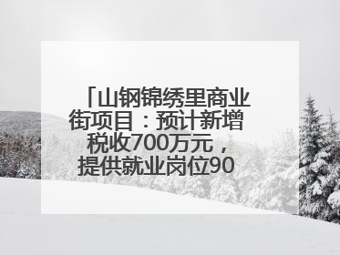 山钢锦绣里商业街项目：预计新增税收700万元，提供就业岗位900余个
