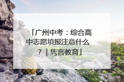 广州中考：综合高中志愿填报注意什么？｜隽言教育