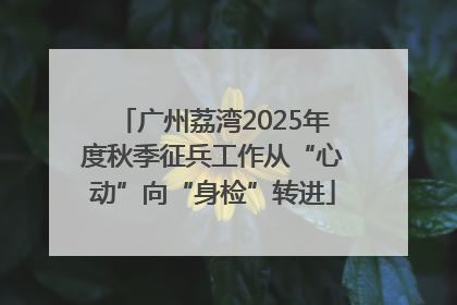 广州荔湾2025年度秋季征兵工作从“心动”向“身检”转进