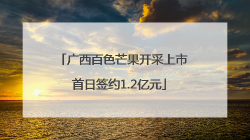 广西百色芒果开采上市 首日签约1.2亿元