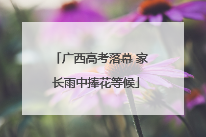 广西高考落幕 家长雨中捧花等候