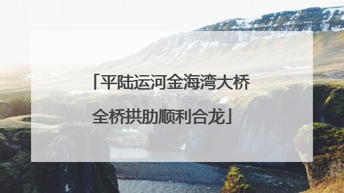 平陆运河金海湾大桥全桥拱肋顺利合龙
