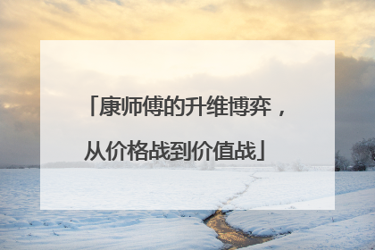 康师傅的升维博弈，从价格战到价值战