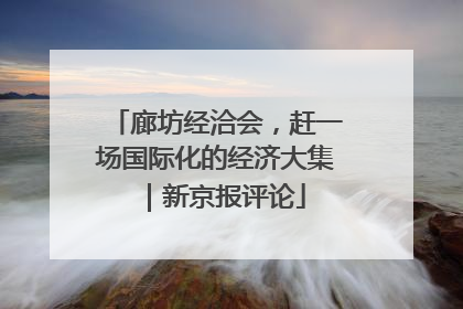 廊坊经洽会，赶一场国际化的经济大集｜新京报评论