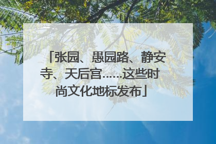 张园、愚园路、静安寺、天后宫……这些时尚文化地标发布