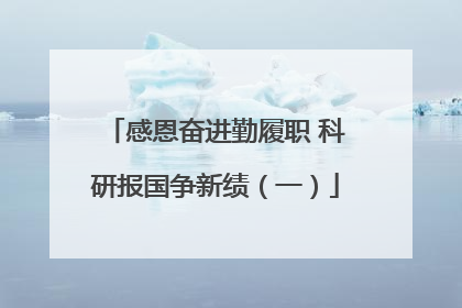 感恩奋进勤履职 科研报国争新绩（一）