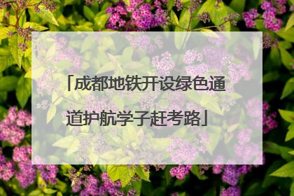 成都地铁开设绿色通道护航学子赶考路