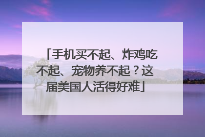手机买不起、炸鸡吃不起、宠物养不起？这届美国人活得好难