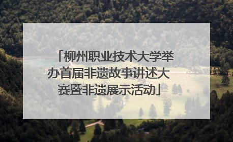 柳州职业技术大学举办首届非遗故事讲述大赛暨非遗展示活动