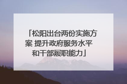 松阳出台两份实施方案 提升政府服务水平和干部履职能力