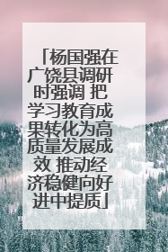 杨国强在广饶县调研时强调 把学习教育成果转化为高质量发展成效 推动经济稳健向好进中提质