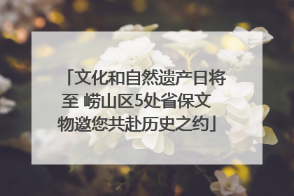 文化和自然遗产日将至 崂山区5处省保文物邀您共赴历史之约