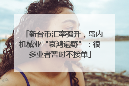 新台币汇率强升，岛内机械业“哀鸿遍野”：很多业者暂时不接单