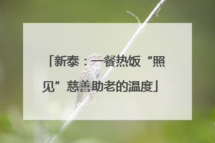 新泰：一餐热饭“照见”慈善助老的温度