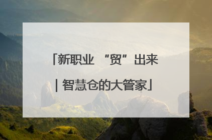 新职业 “贸”出来｜智慧仓的大管家
