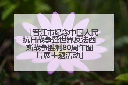 晋江市纪念中国人民抗日战争暨世界反法西斯战争胜利80周年图片展主题活动