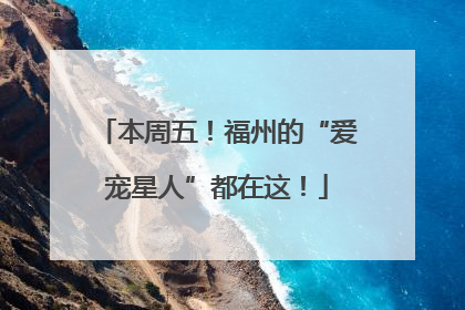本周五！福州的“爱宠星人”都在这！