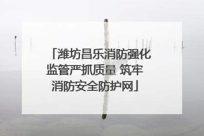 潍坊昌乐消防强化监管严抓质量 筑牢消防安全防护网