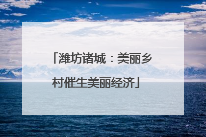潍坊诸城：美丽乡村催生美丽经济