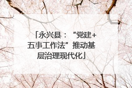 永兴县：“党建+五事工作法”推动基层治理现代化
