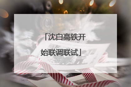沈白高铁开始联调联试