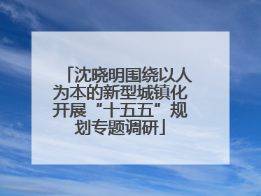 沈晓明围绕以人为本的新型城镇化开展“十五五”规划专题调研