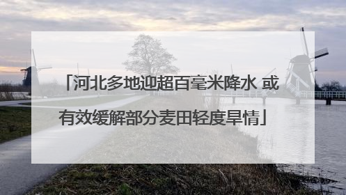 河北多地迎超百毫米降水 或有效缓解部分麦田轻度旱情