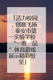活力校园，创意飞扬：泰安市第一实验学校“一班一品”体育游戏展示精彩纷呈
