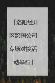 洛阳经开区跨国公司专场对接活动举行