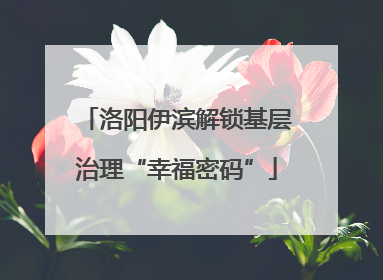 洛阳伊滨解锁基层治理“幸福密码”