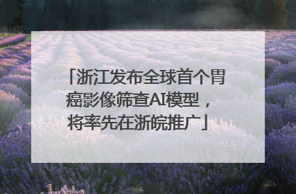 浙江发布全球首个胃癌影像筛查AI模型，将率先在浙皖推广