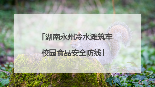湖南永州冷水滩筑牢校园食品安全防线