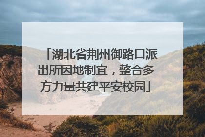 湖北省荆州御路口派出所因地制宜，整合多方力量共建平安校园